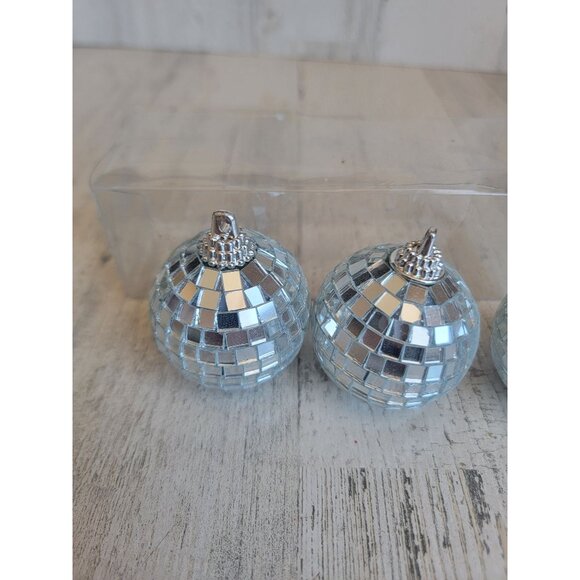 Mini glass disco ball set retro Xmas decor - Picture 3 of 9